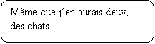 Rectangle  coins arrondis: Mme que jen aurais deux, des chats.